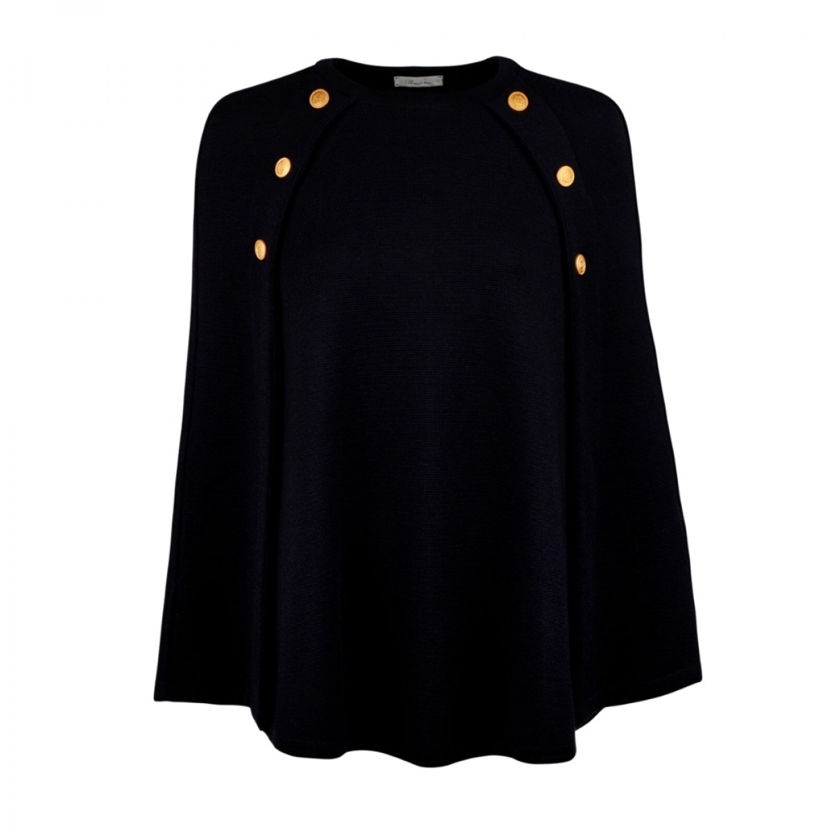 mary poncho - black - front