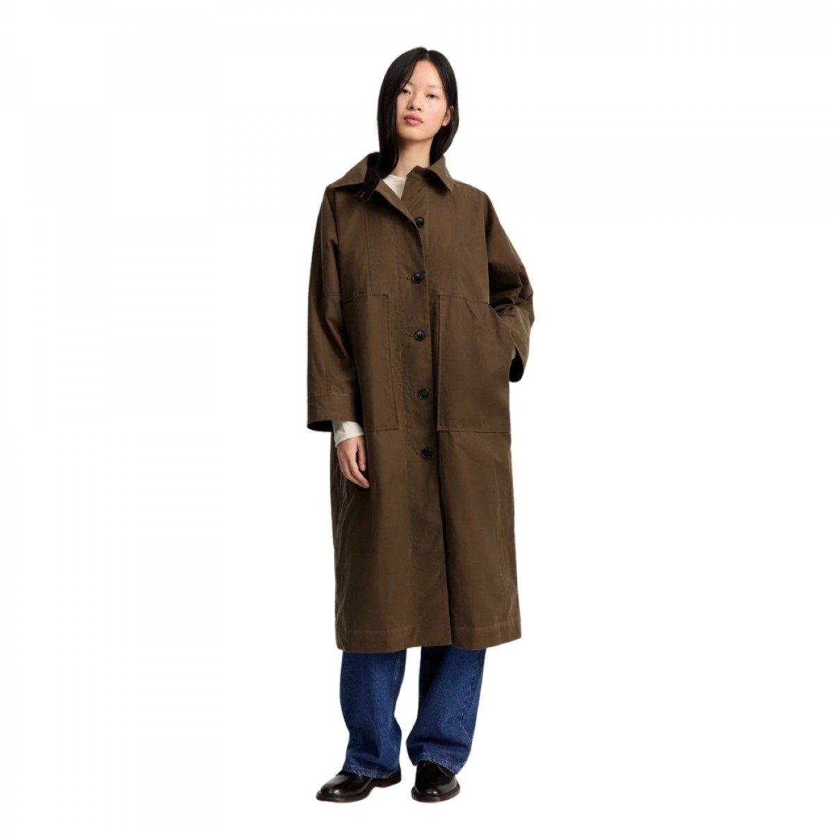 aiayu jay coat oilskin - bark