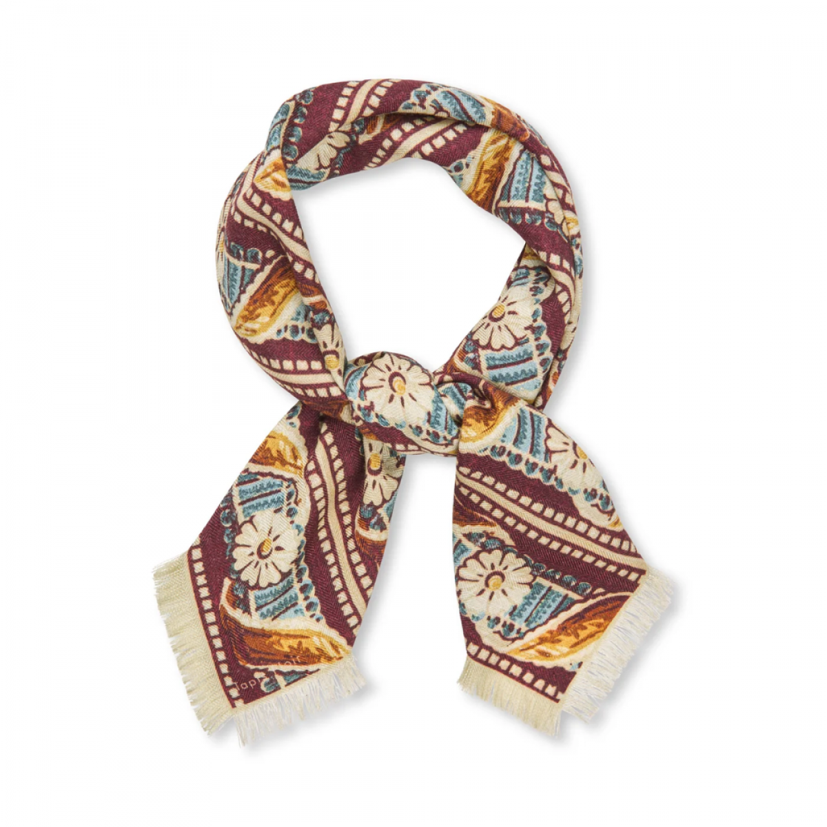 wool small gabby scarf - bordeaux