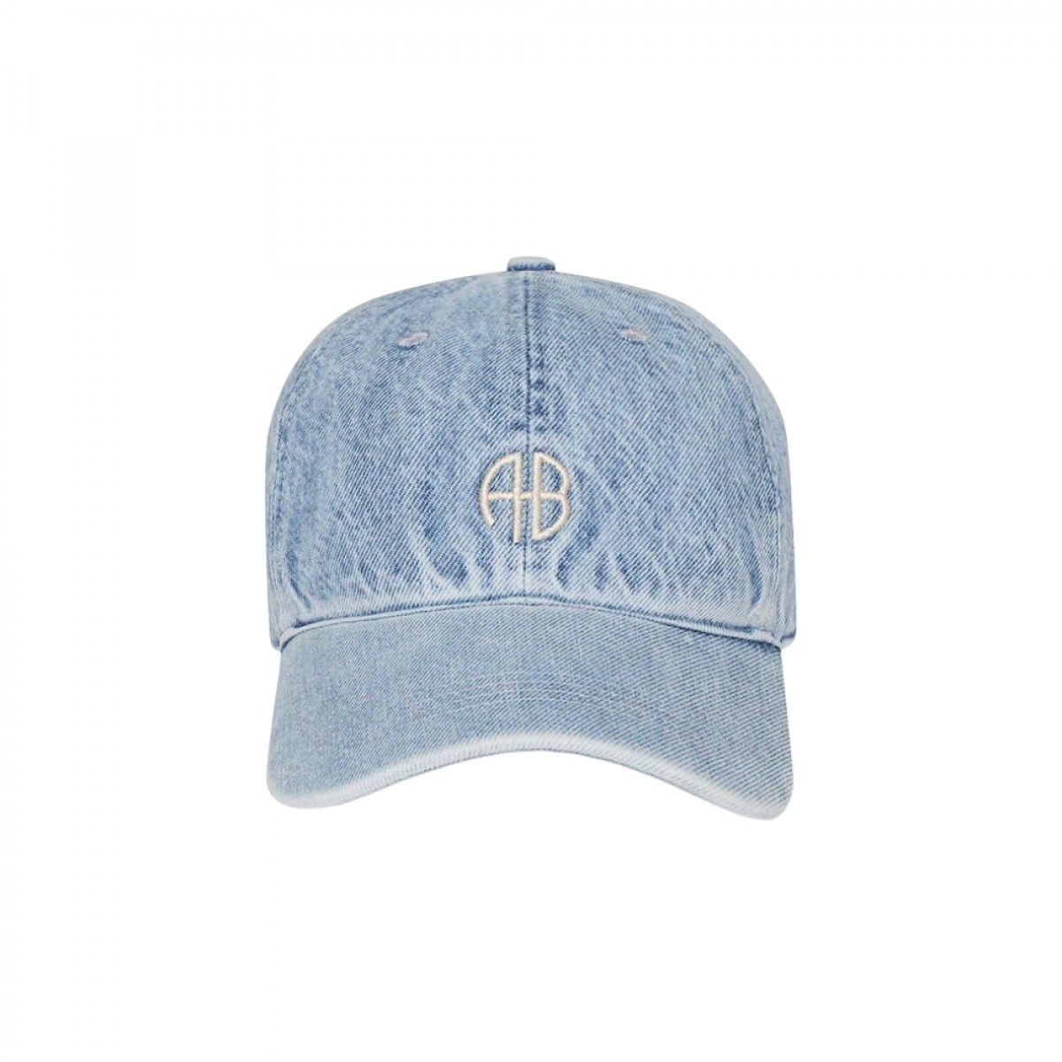 anine bing jeremy baseball cap - bleached blue denim