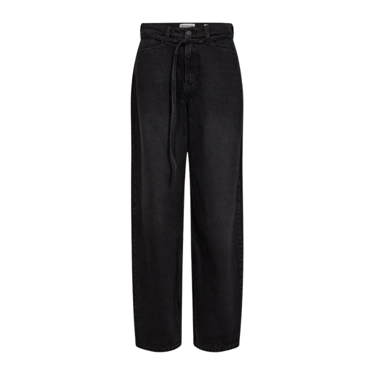 trw kaia slung belt jeans wash heritage - black - front