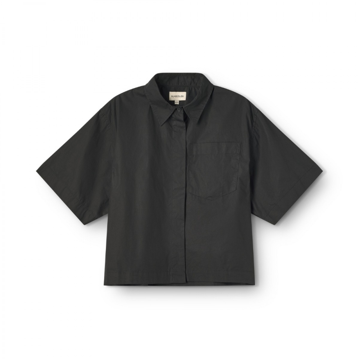 short sleeve shirt poplin - black