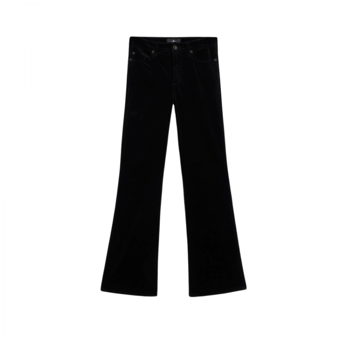 the leggy bootcut velvet - black - front