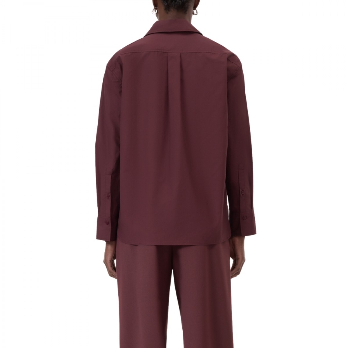closed asymmetric shirt - dark raisin red - ryg
