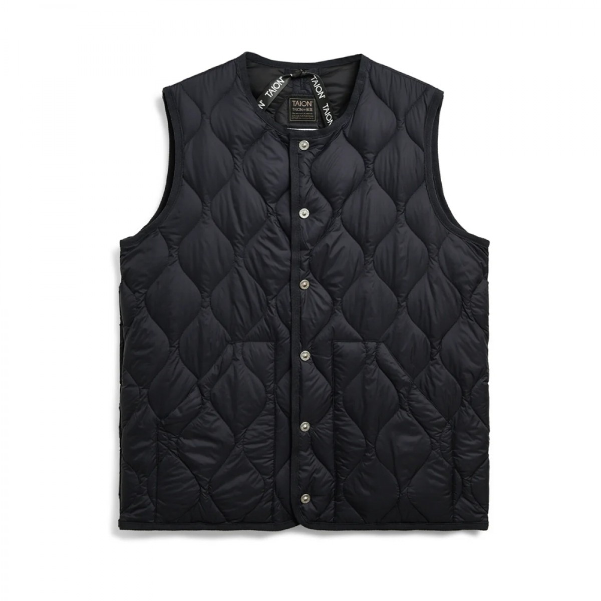 taion unisex military crew neck down vest - dark navy