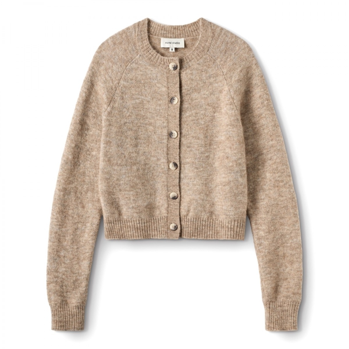 basic cardigan o-neck - light sand