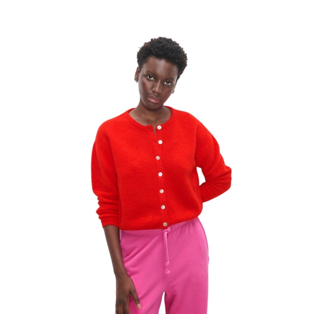 women's cardigan vitow - carmine melange