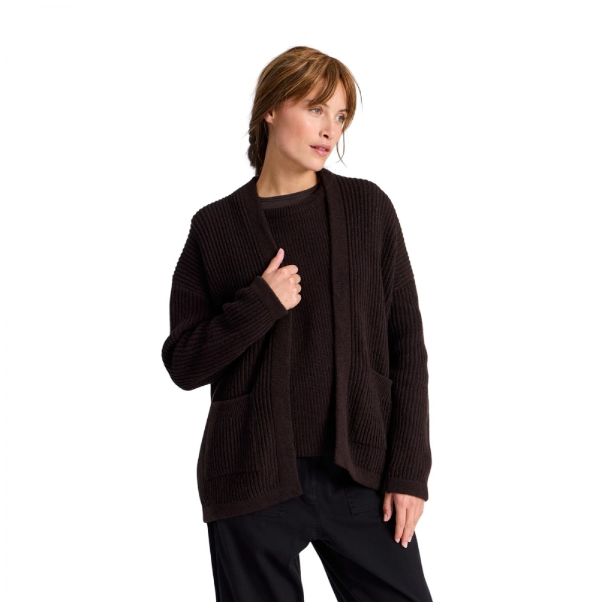 mette cardigan lambswool knit - mulch