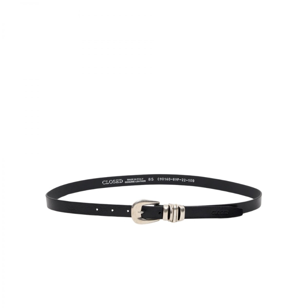 closed læderbælte - black