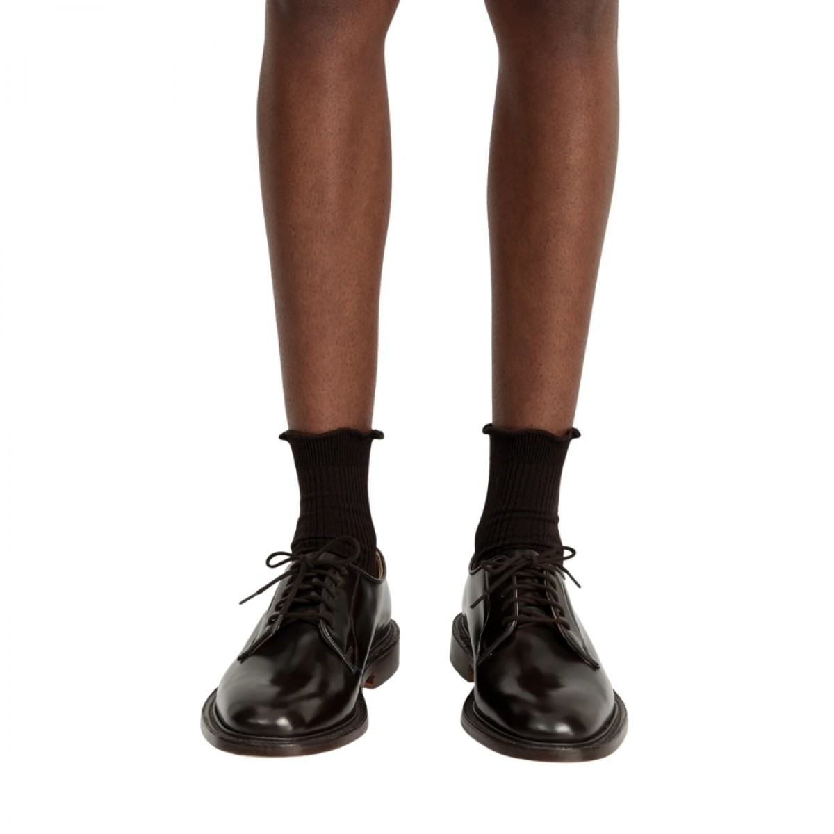 aiayu cotton frill sock - chocolate
