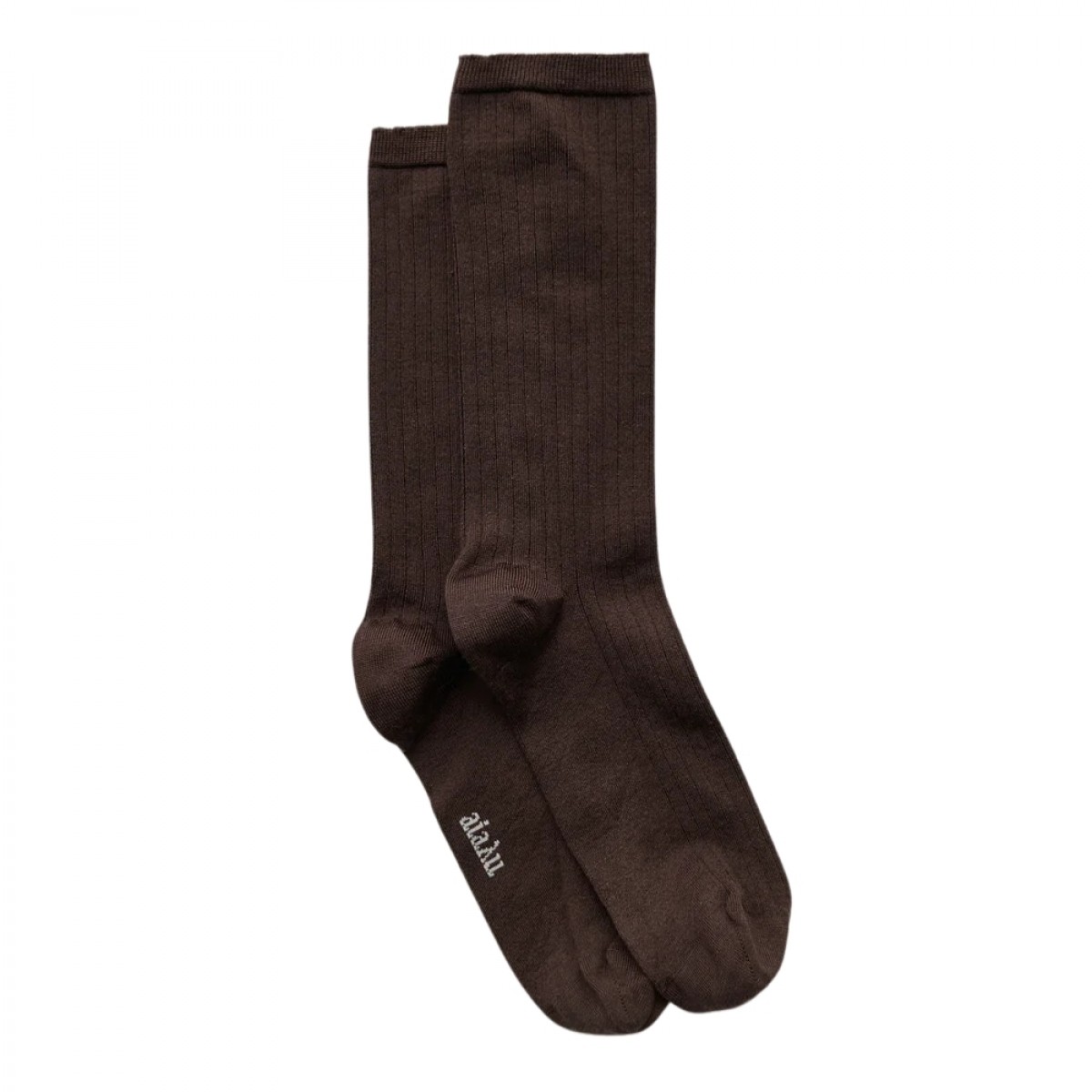  aiayu silk rib socks - walnut