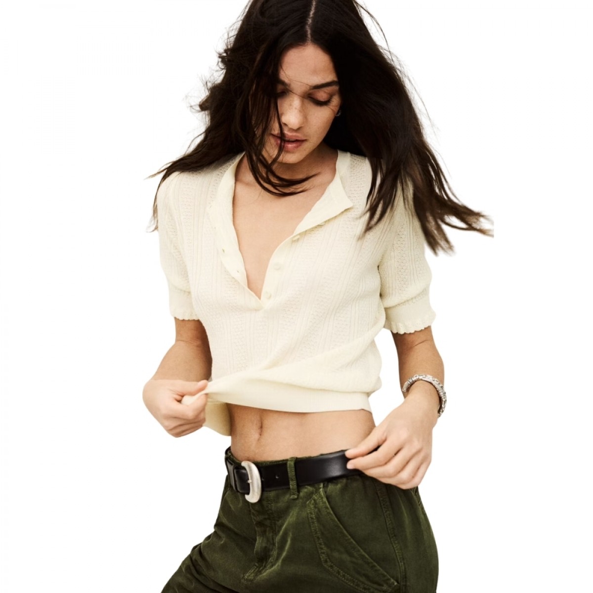 ba&sh jumper viola - ecru - model front