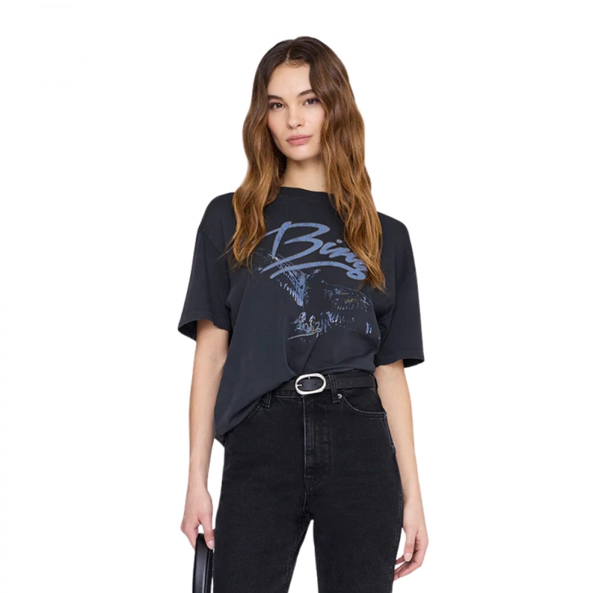 anine bing kent tee eagle - vintage black