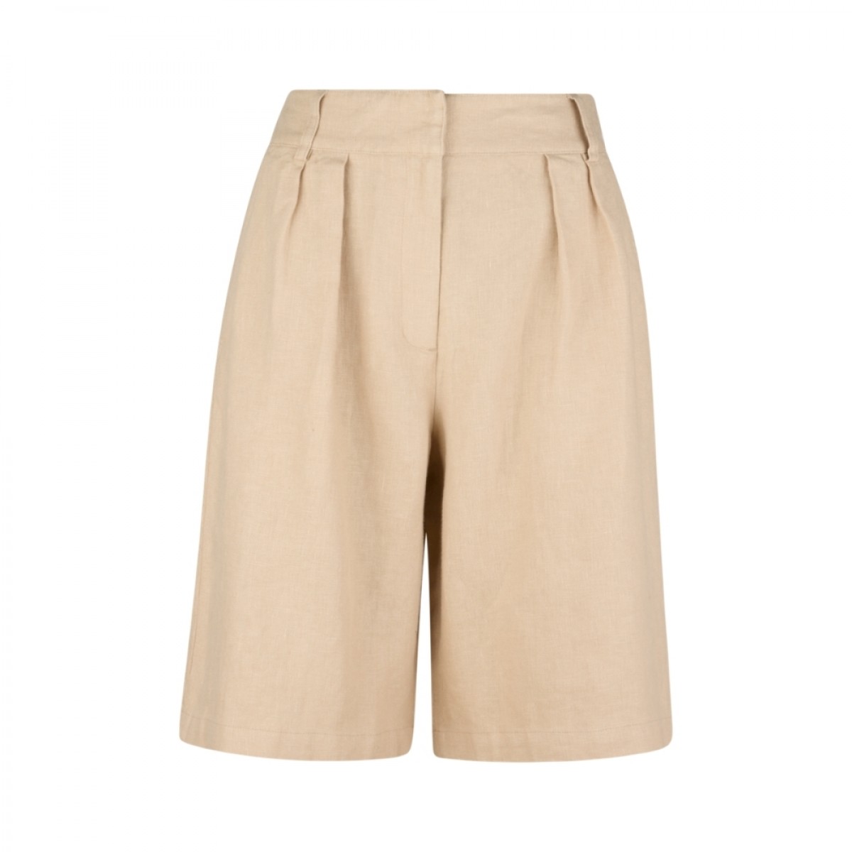 livia shorts linen - beige - front