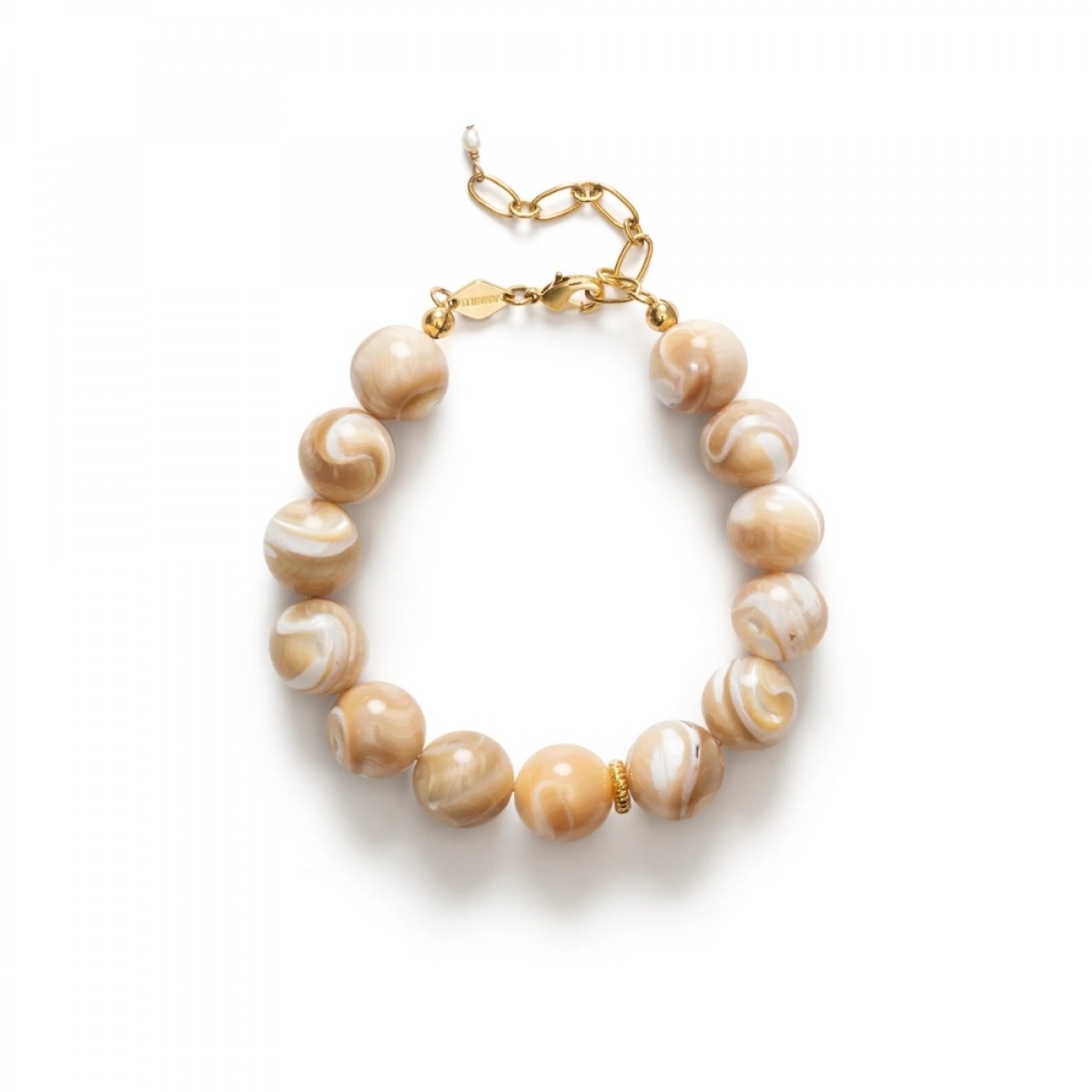 anni lu jetset gems bracelet - cream