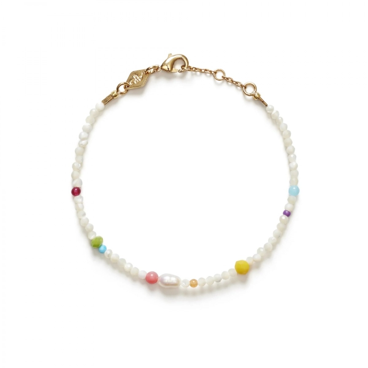 anni lu confetti gem bracelet - white shell