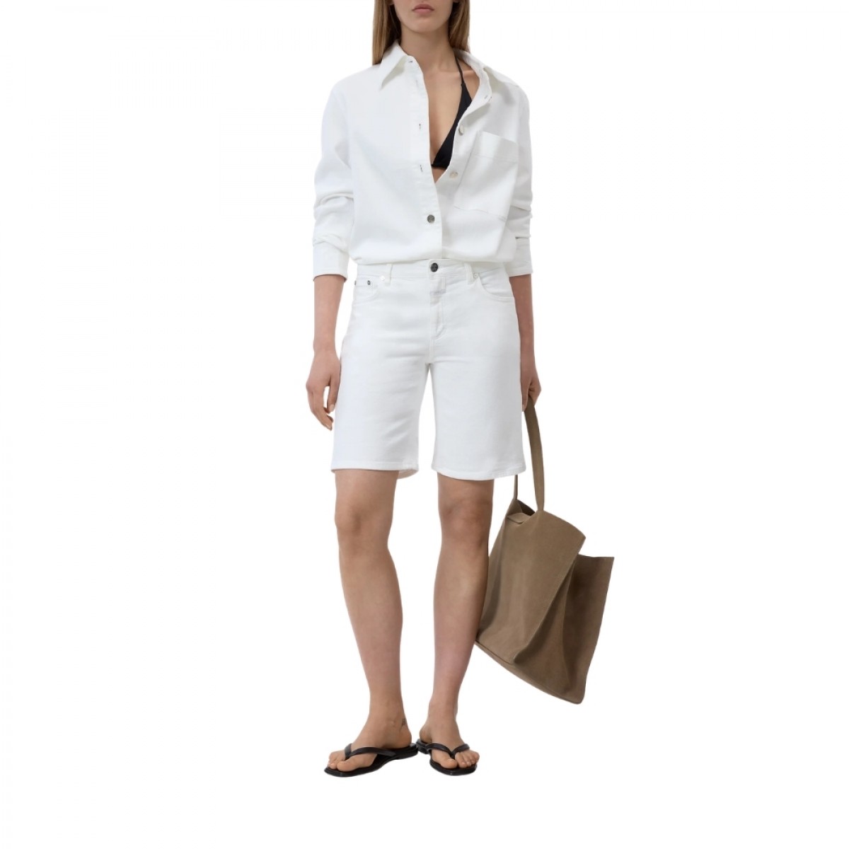 closed denim shorts jinnie - white - model look