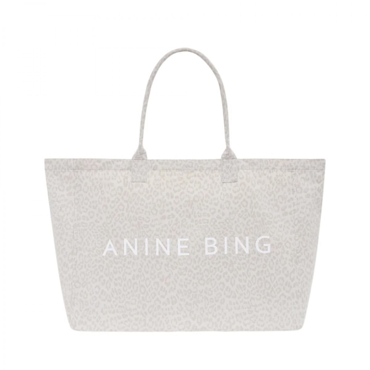 anine bing tote leopard - washed white