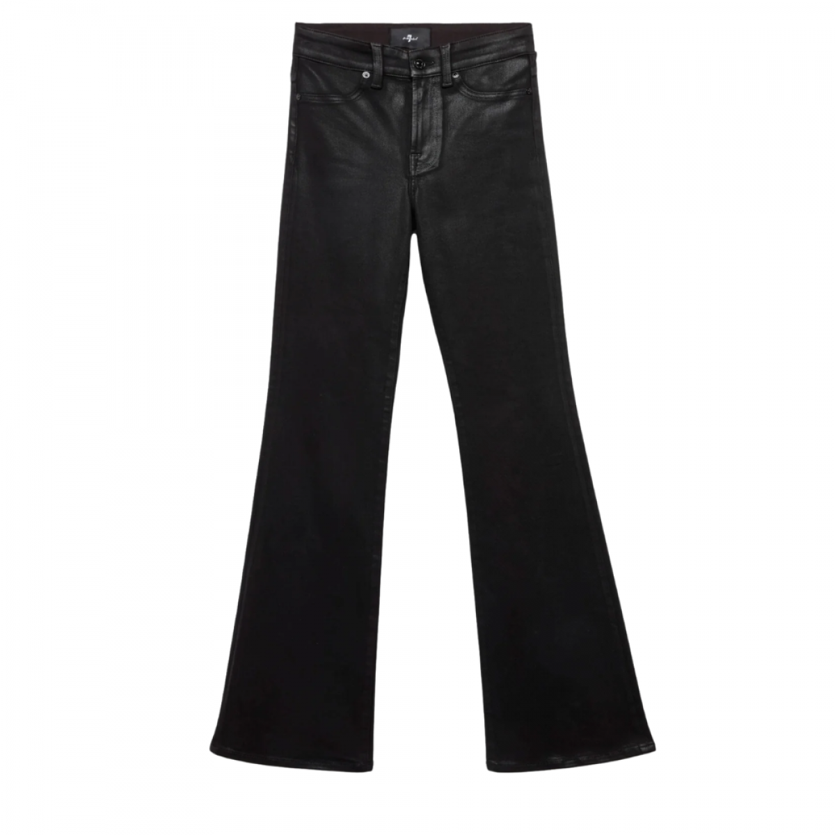 the leggy bootcut coated - black - front