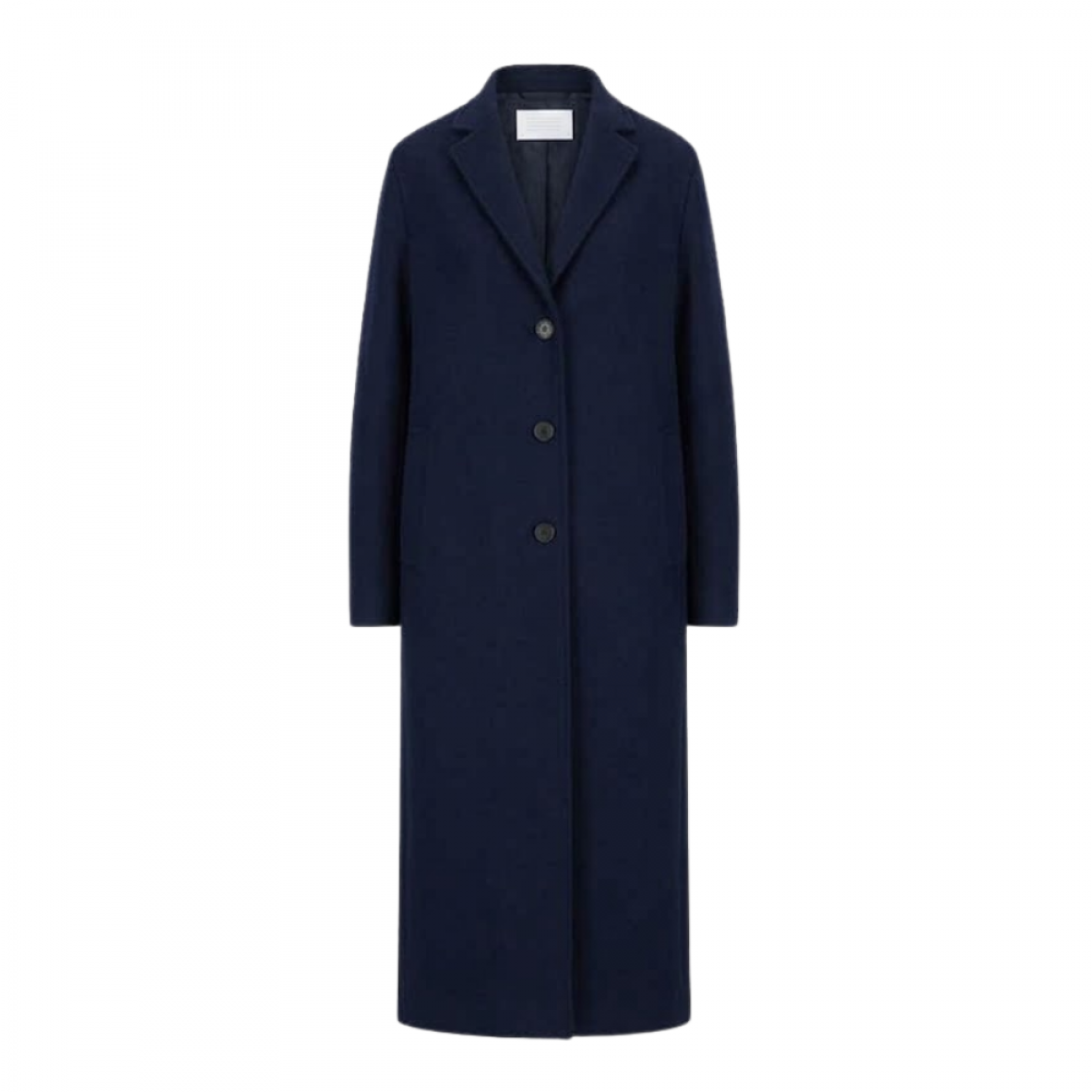 women long topcoat pressed wool - navy blue - front