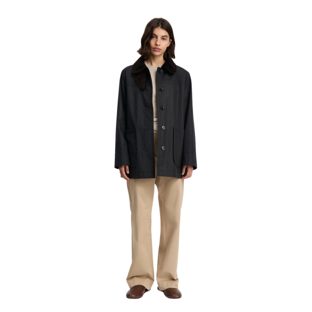 aiayu jamie jacket ripstop oilskin - antracite - model look 1