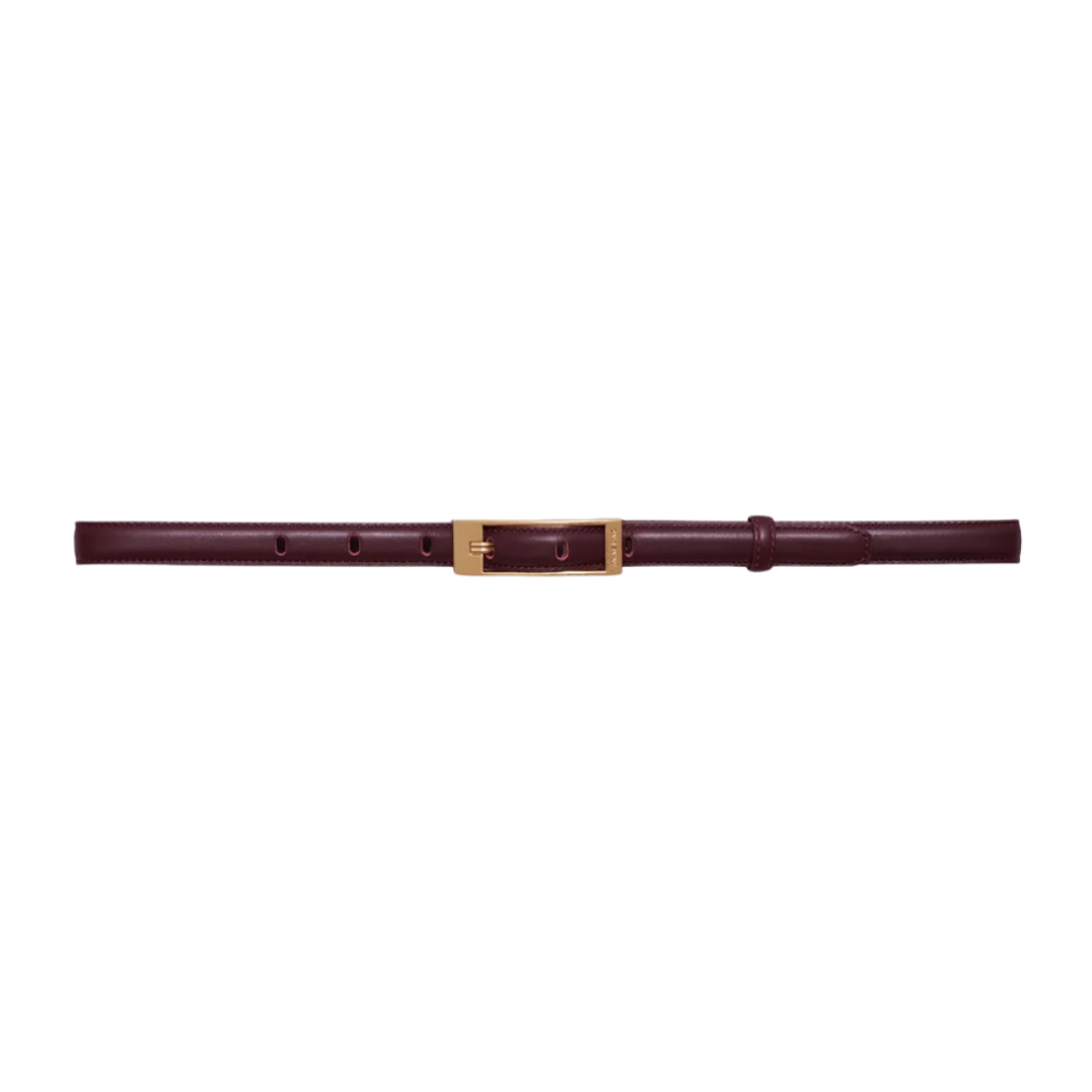 anine bing elly belt smooth leather - burgundy - front