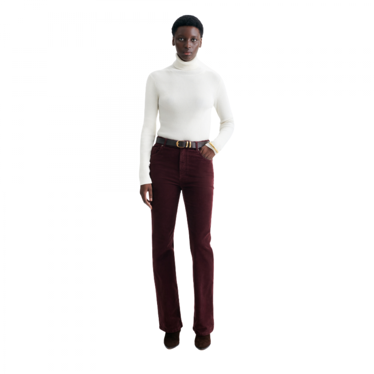 jerry pants flare - bordeaux - look