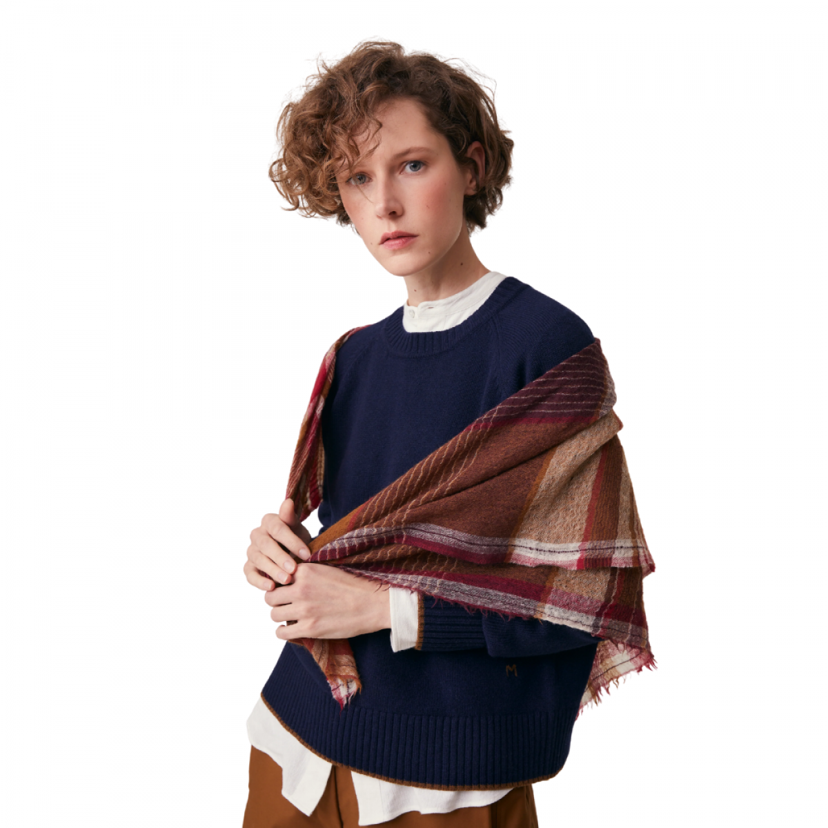 moismont scarf chai no752 taffeta - camel - model front