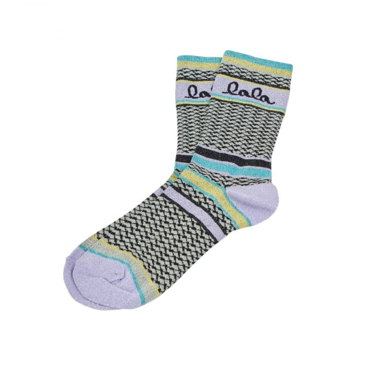 silja socks - stripes lavender - front