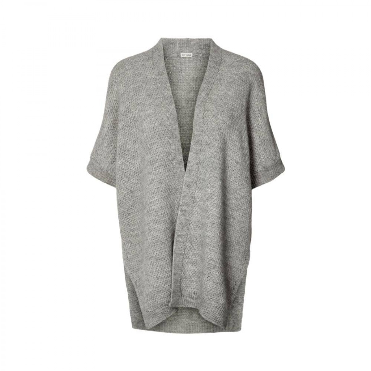 irma knit vest - grey melange - front