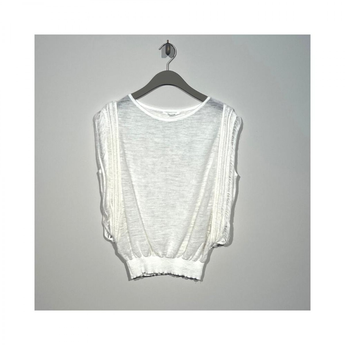 knit top pomandere - white - front