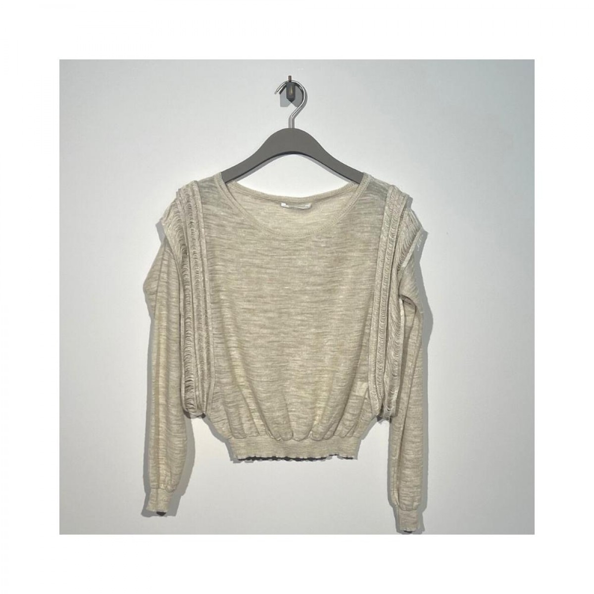 knit pomandere - pearl grey - front