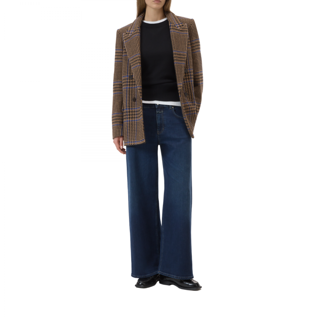 closed wide jeans jayla - blue black - model front
