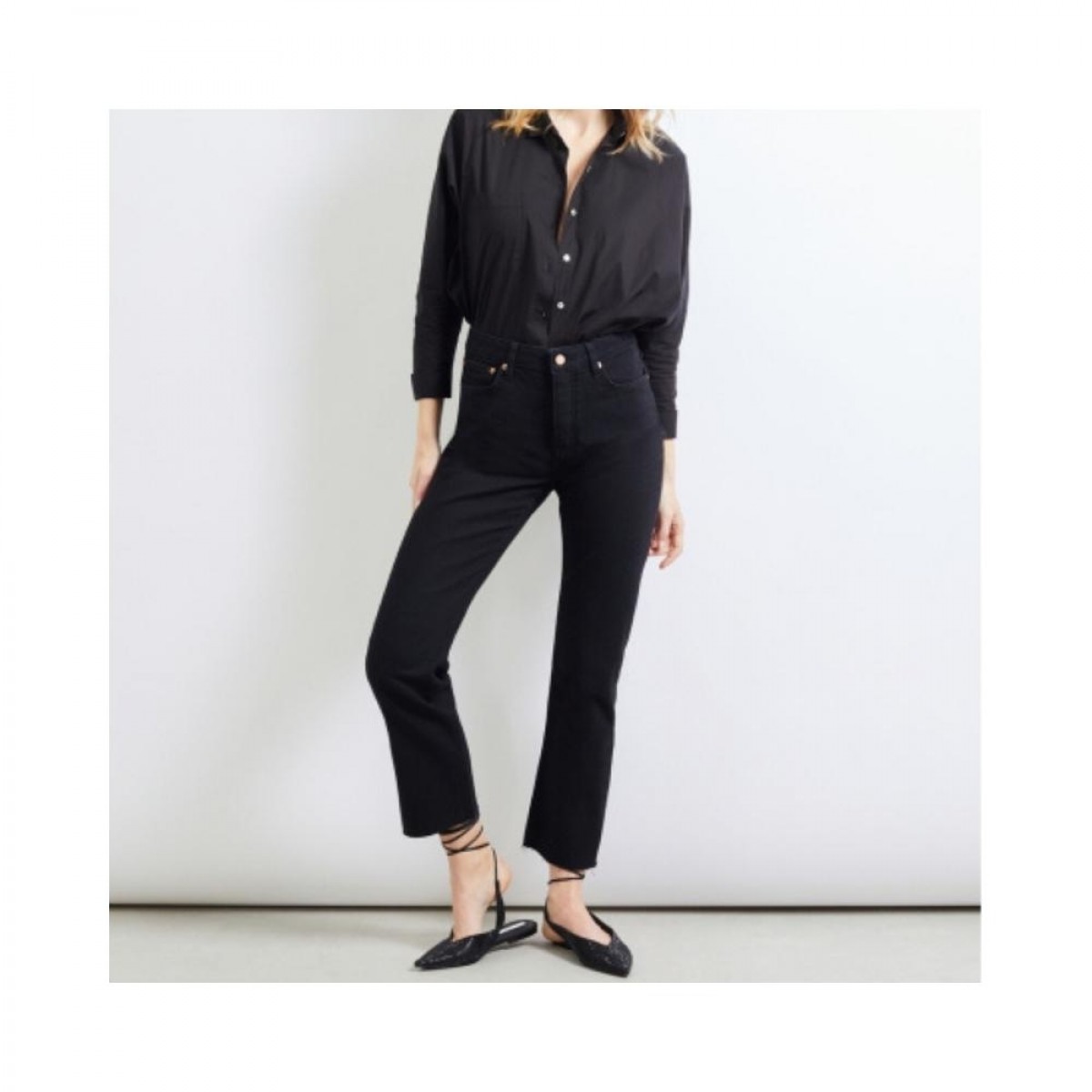milo jeans - black - model front