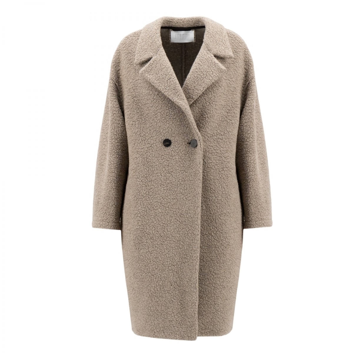 dropped shoulder coat bouclé - taupe