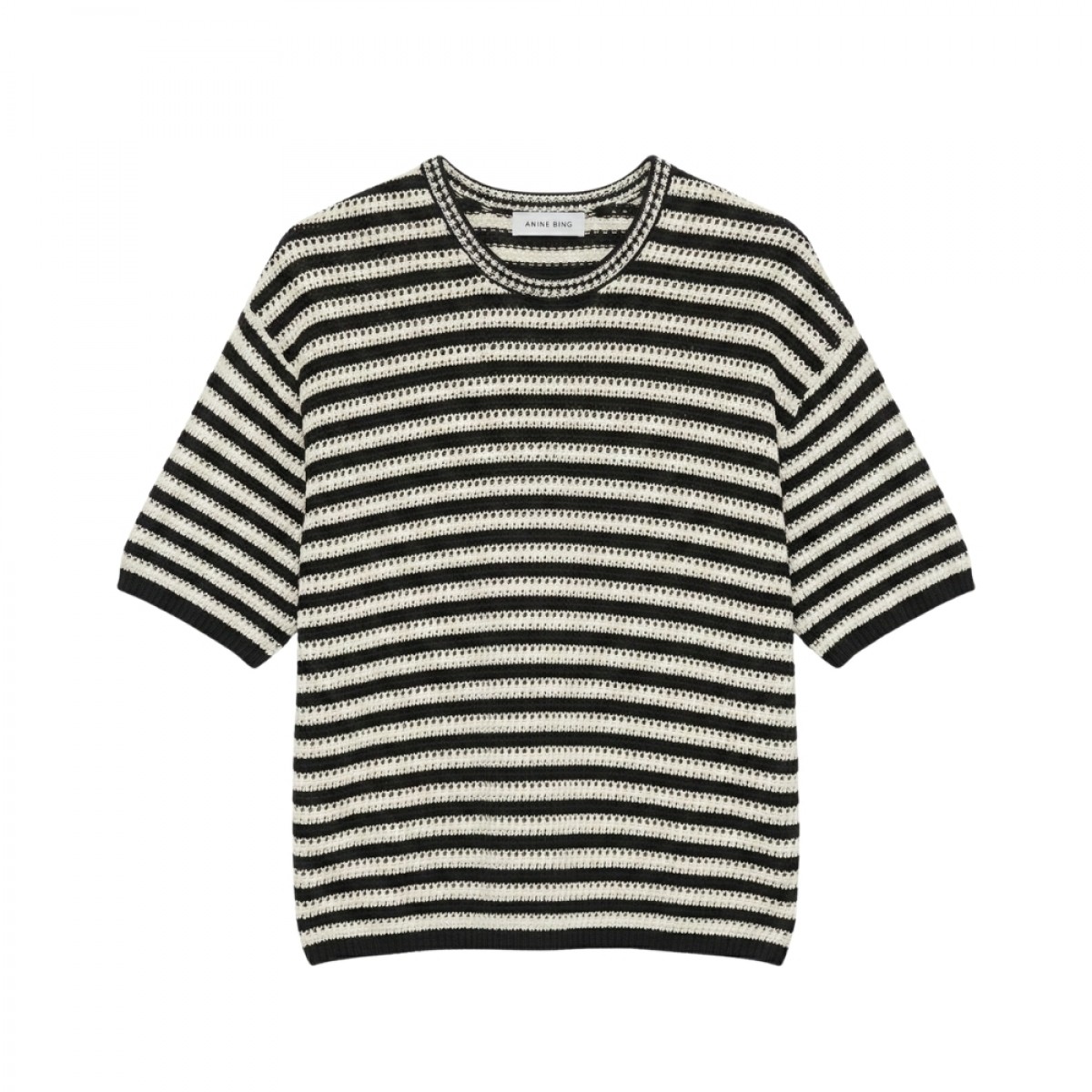 anine bing theo sweater - black and ivory