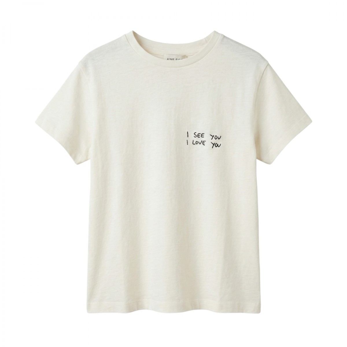 anine bing shelley tee i see you i love you - washed cream