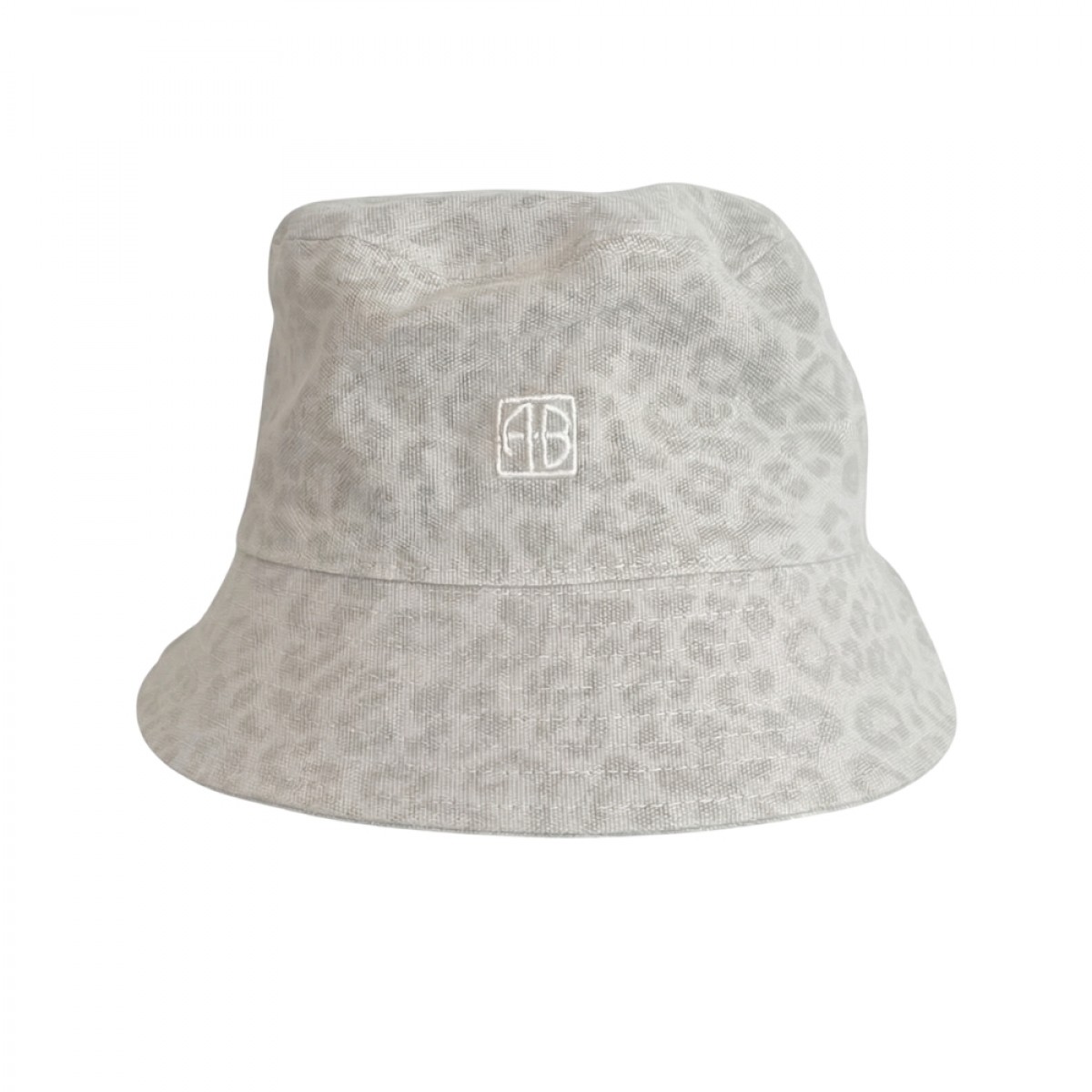 anine bing nicks bucket hat leopard - washed white