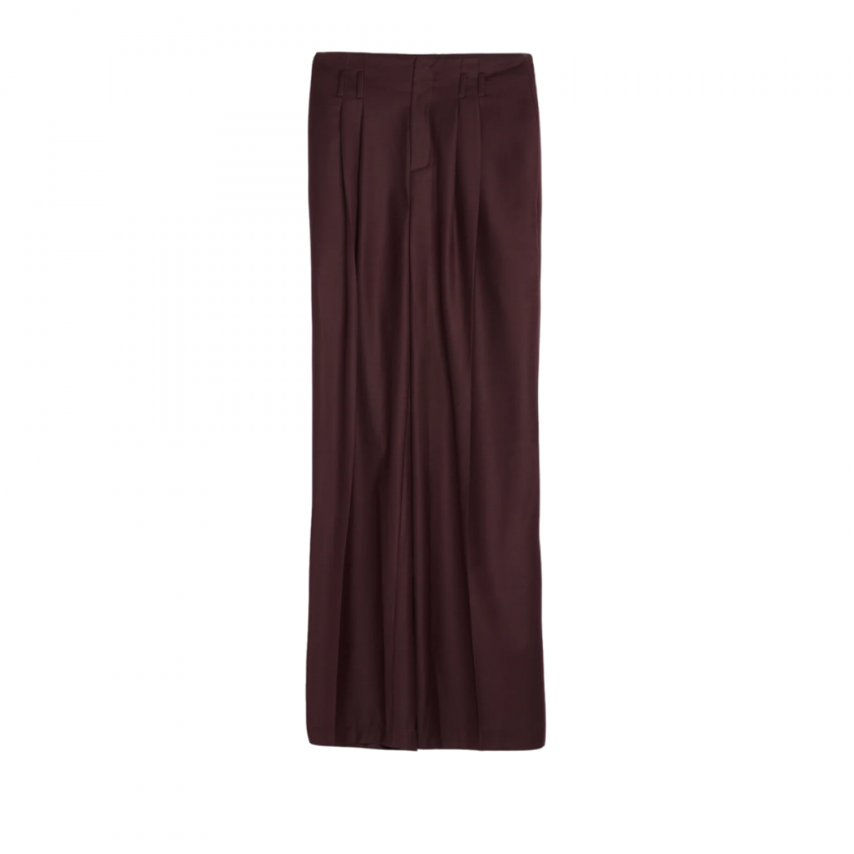 aks label amelia wool trouser - burgundy