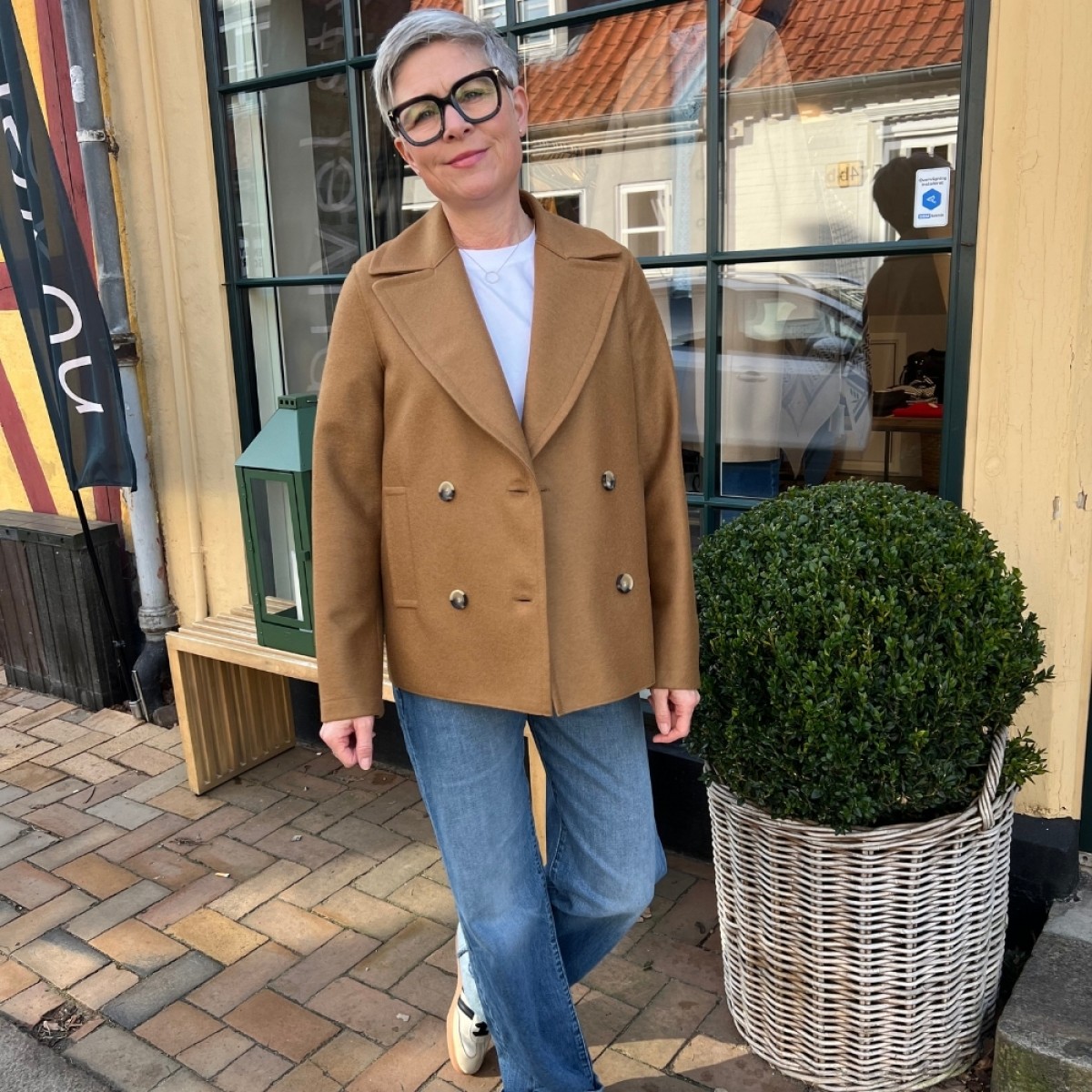 women peacoat light pressed wool - toffee