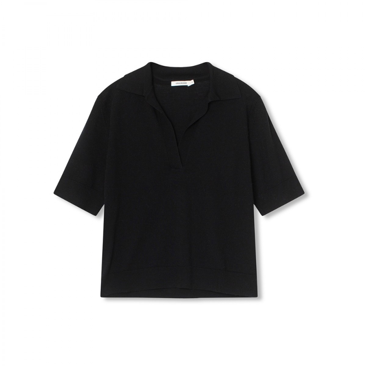 ida shirt knit - black - front