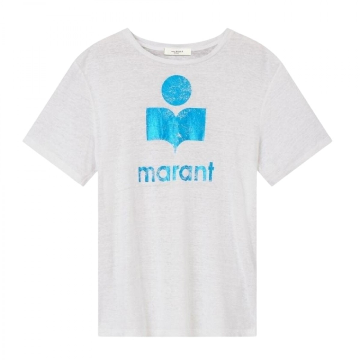 koldi t-shirt - white with blue - front