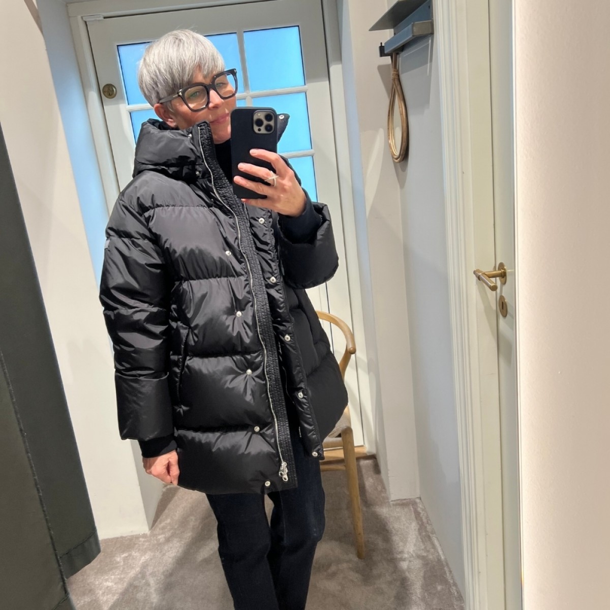 lempelius down jacket anu - black