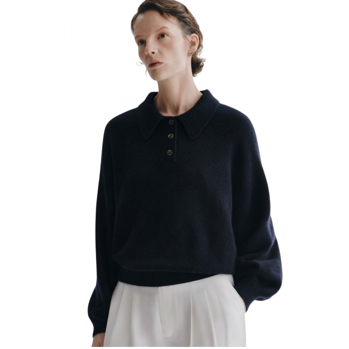 lisa yang etta sweater - black - model front