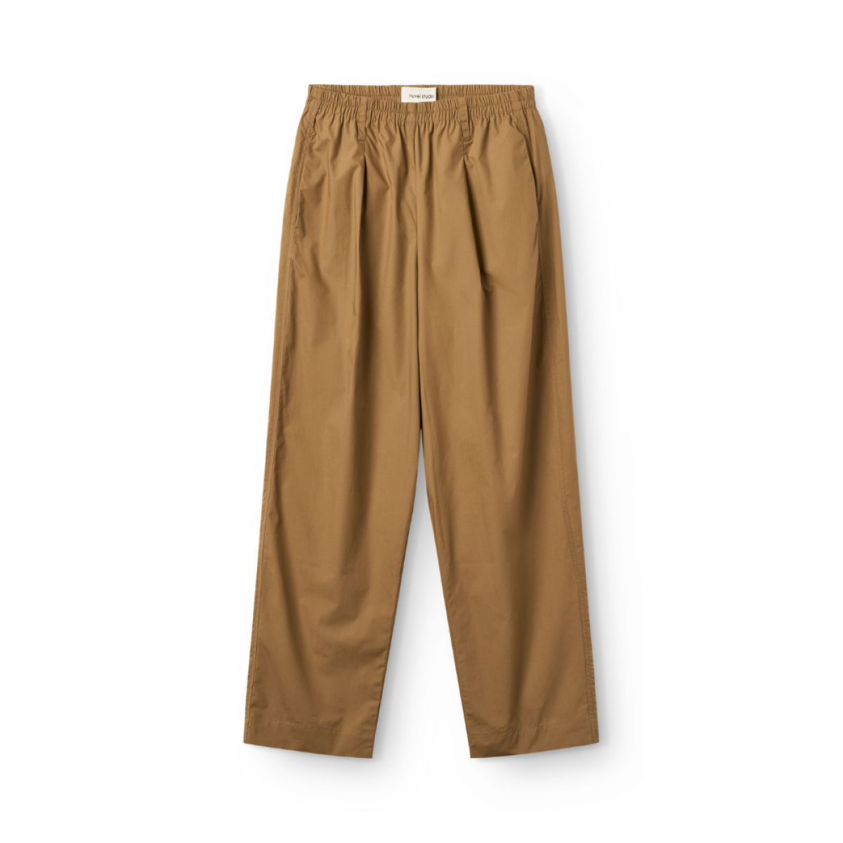 long pant with pleat poplin - camel
