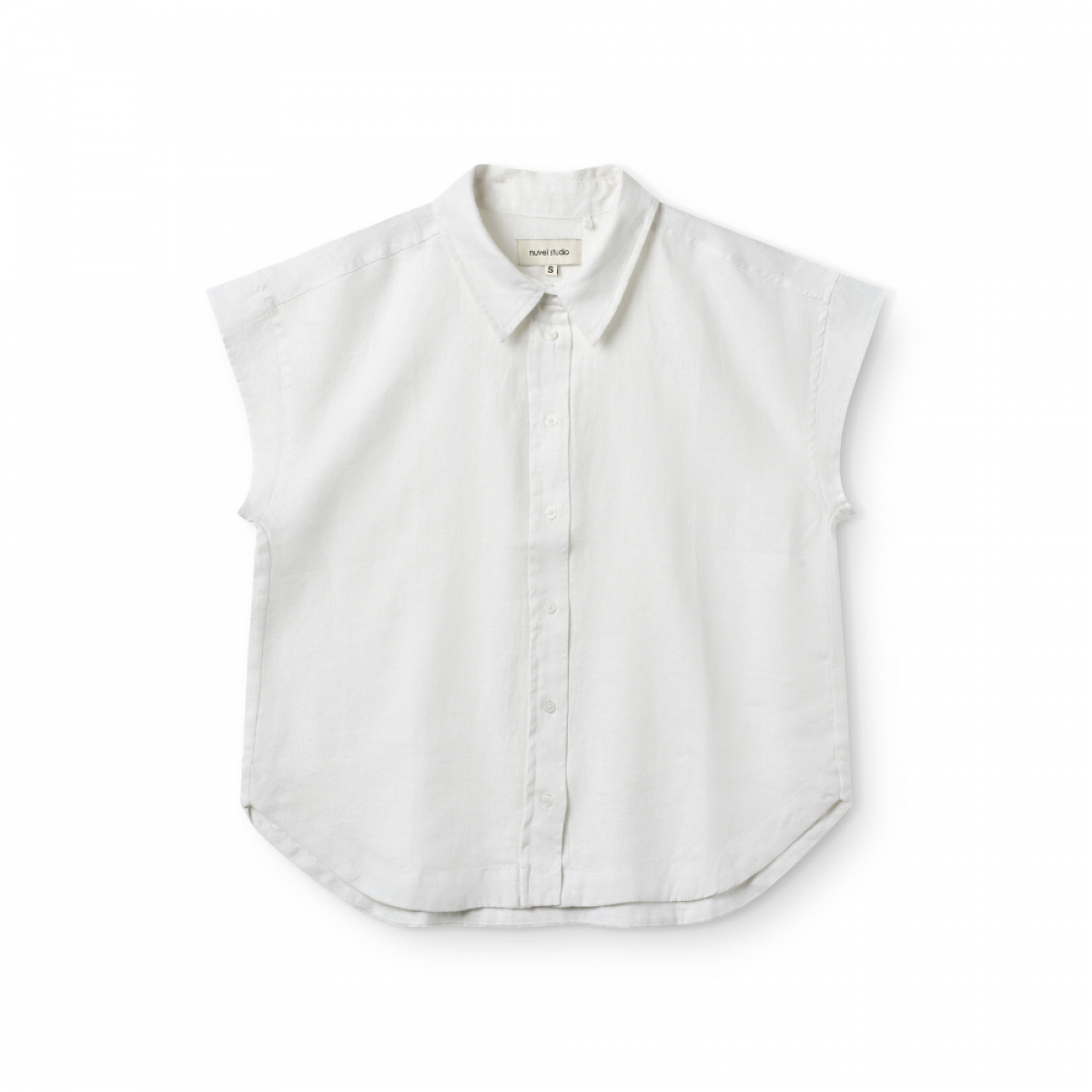 shirt sleeveless linen - white