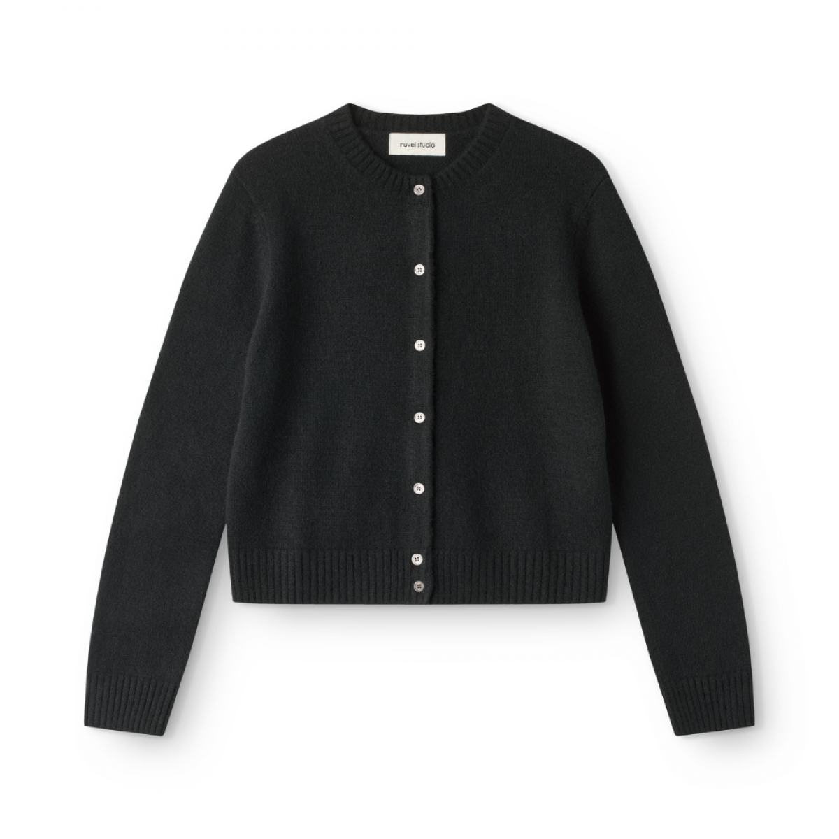 cashmere o-neck cardigan - black 