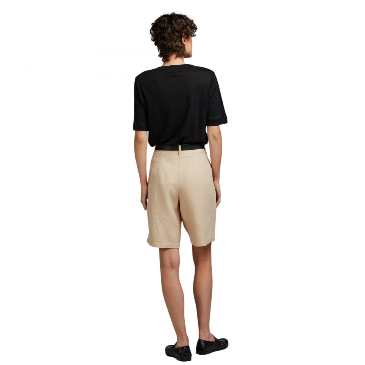livia shorts linen - beige - model bagfra