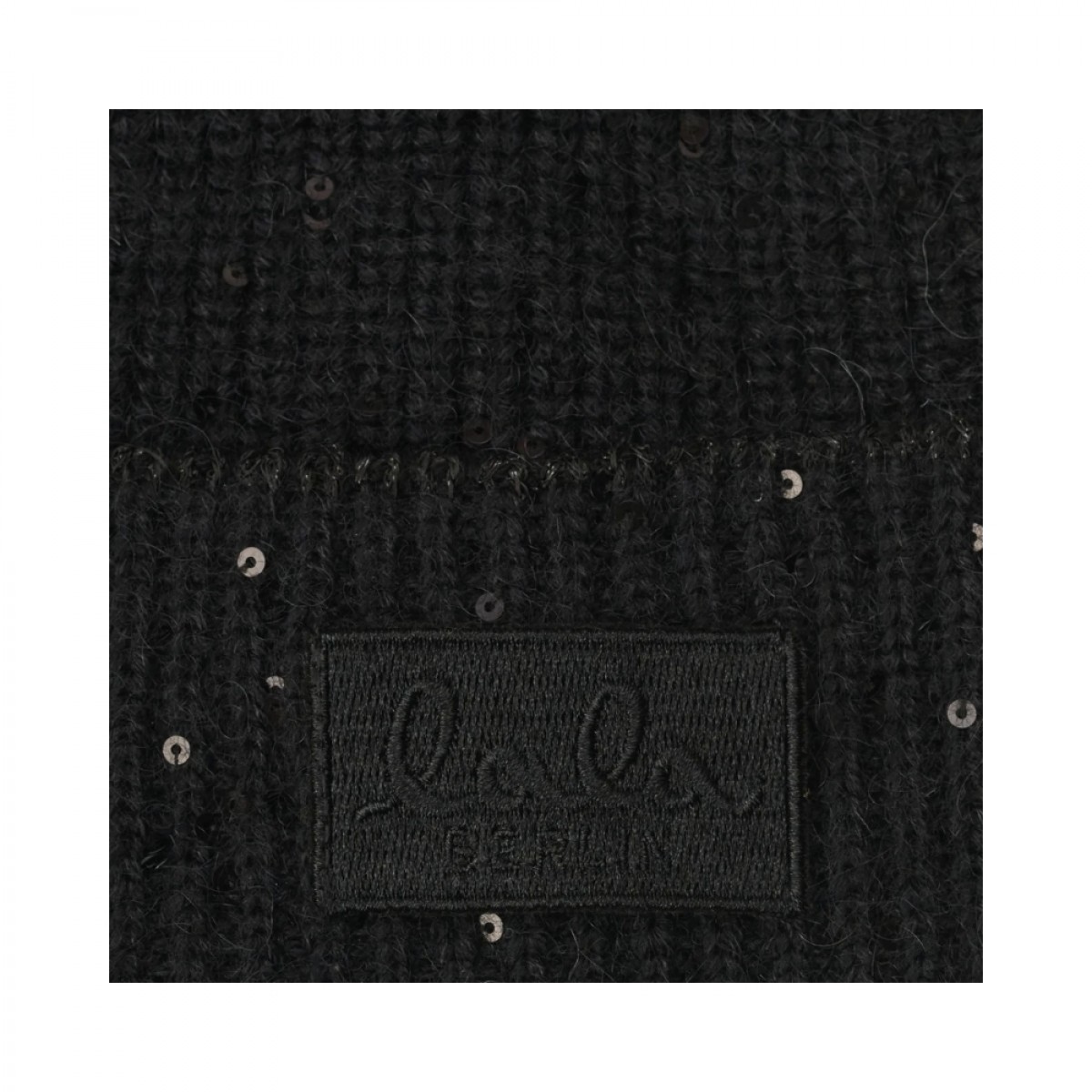 beanie aveline - black sequins - logo