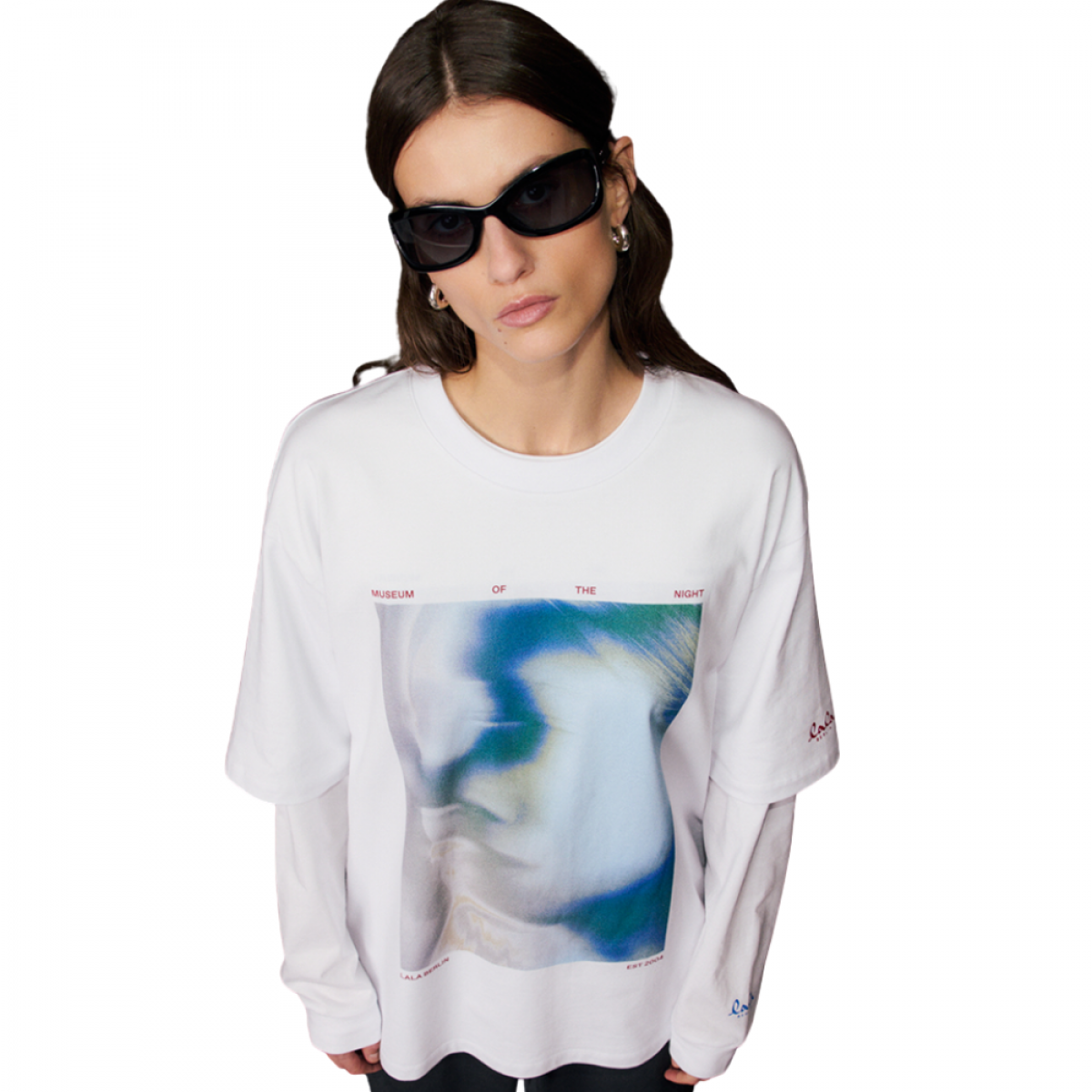 lala t-Shirt 3 cotton photo print - white - look